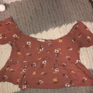 Cropped Pink floral top from Pacsun